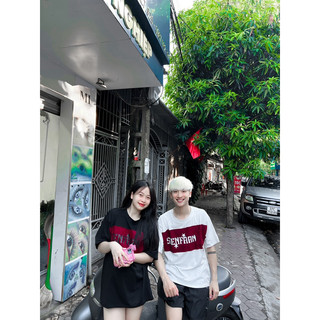 áo phông đen trắng vá vải