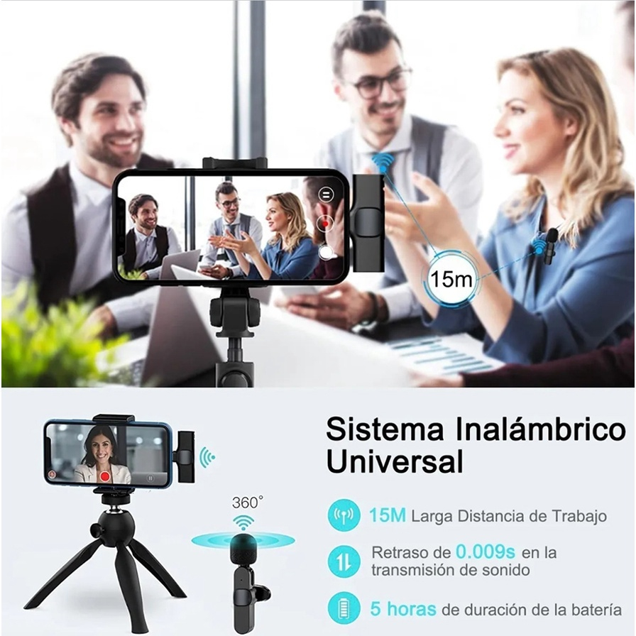 Micro thu âm không dây, micro cài áo 2 mic K9, mic thu âm, livestream, quay video, micro thu âm khử tiếng ồn cao cấp | BigBuy360 - bigbuy360.vn