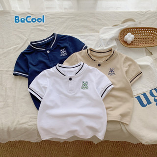 Áo polo bé trai, áo thun cho bé chất cotton CỔ V fom đẹp mát mềm thấm mồ hôi - HADU 11-27kg