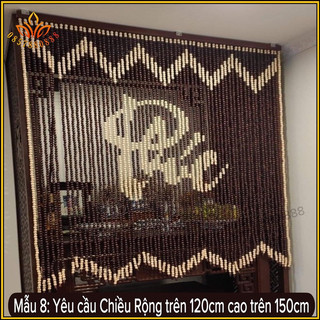 Rèm phòng thờ, rèm hạt gỗ, mành bàn thờ nên màu nâu ( làm theo kích thước riêng)