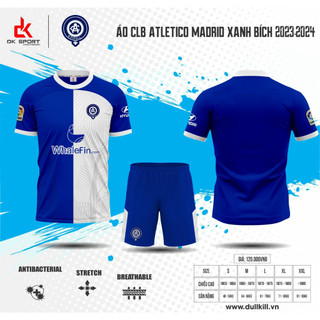 Bộ Đồ Đá Banh CLB alettico màu xanh