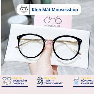 Kính mắt Mèo gọng kim loại mousesshop đeo 0 độ và lắp cận mã 6020
