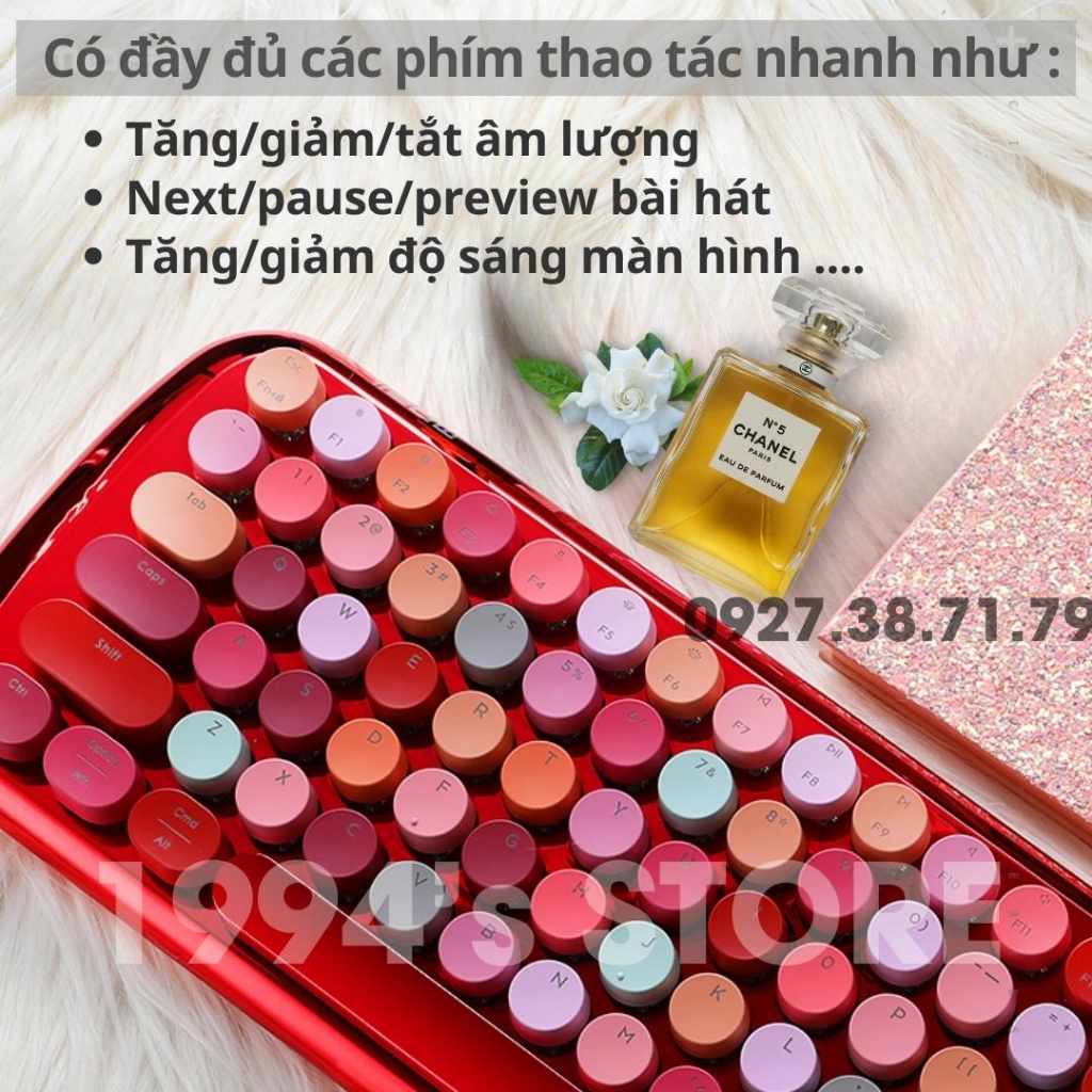 MoFii Lusc Bàn Phím Cơ Cao Cấp Bluetooth 5.1 - Đèn Led 20 chế độ - Cáp Type C - Kết Nối Ghi Nhớ Cùng Lúc 4 Thiết Bị