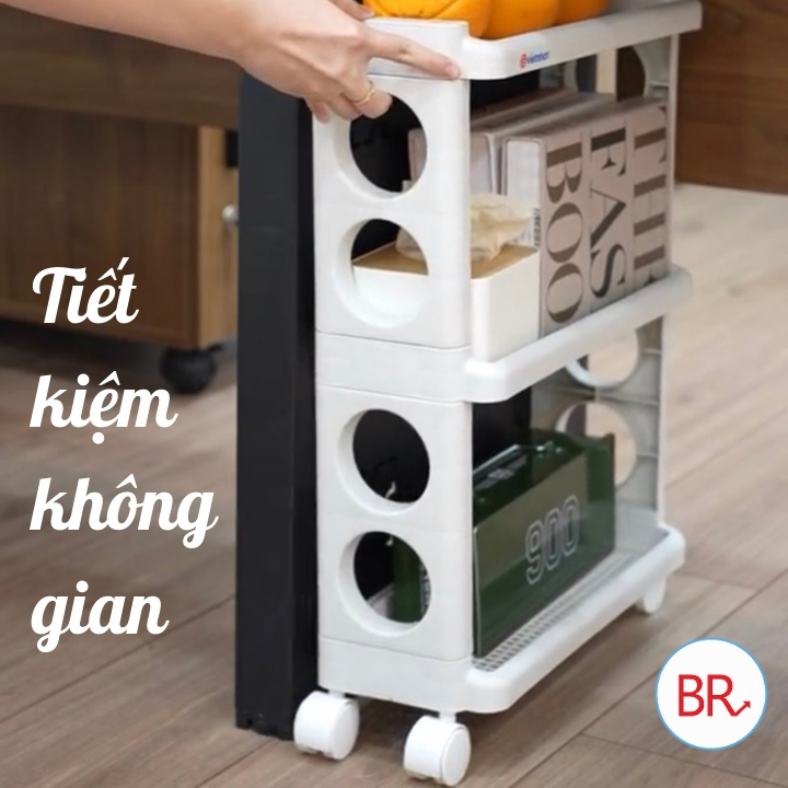 Kệ đa năng 3 tầng Việt Nhật (MS: 5580-3) có bánh xe tiện lợi – Kệ xe đẩy 3 tầng cao cấp 01798