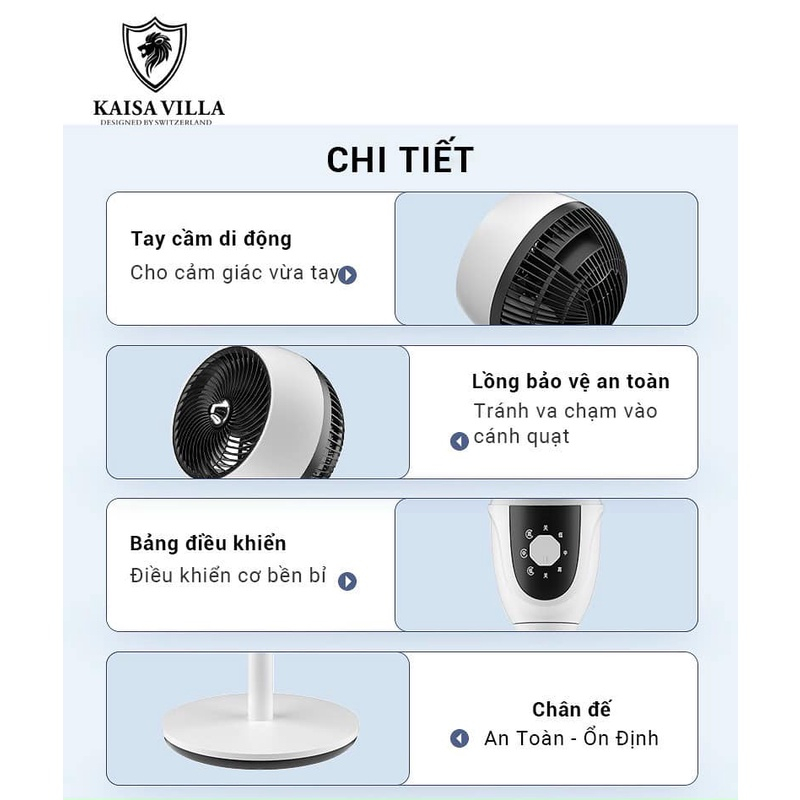 Quạt cây đứng KAISA VILLA chính hãng ,có điều khiển quạt từ xa ,chạy êm không gây tiếng ồn ,tiết kiệm điện - BH 12T | BigBuy360 - bigbuy360.vn