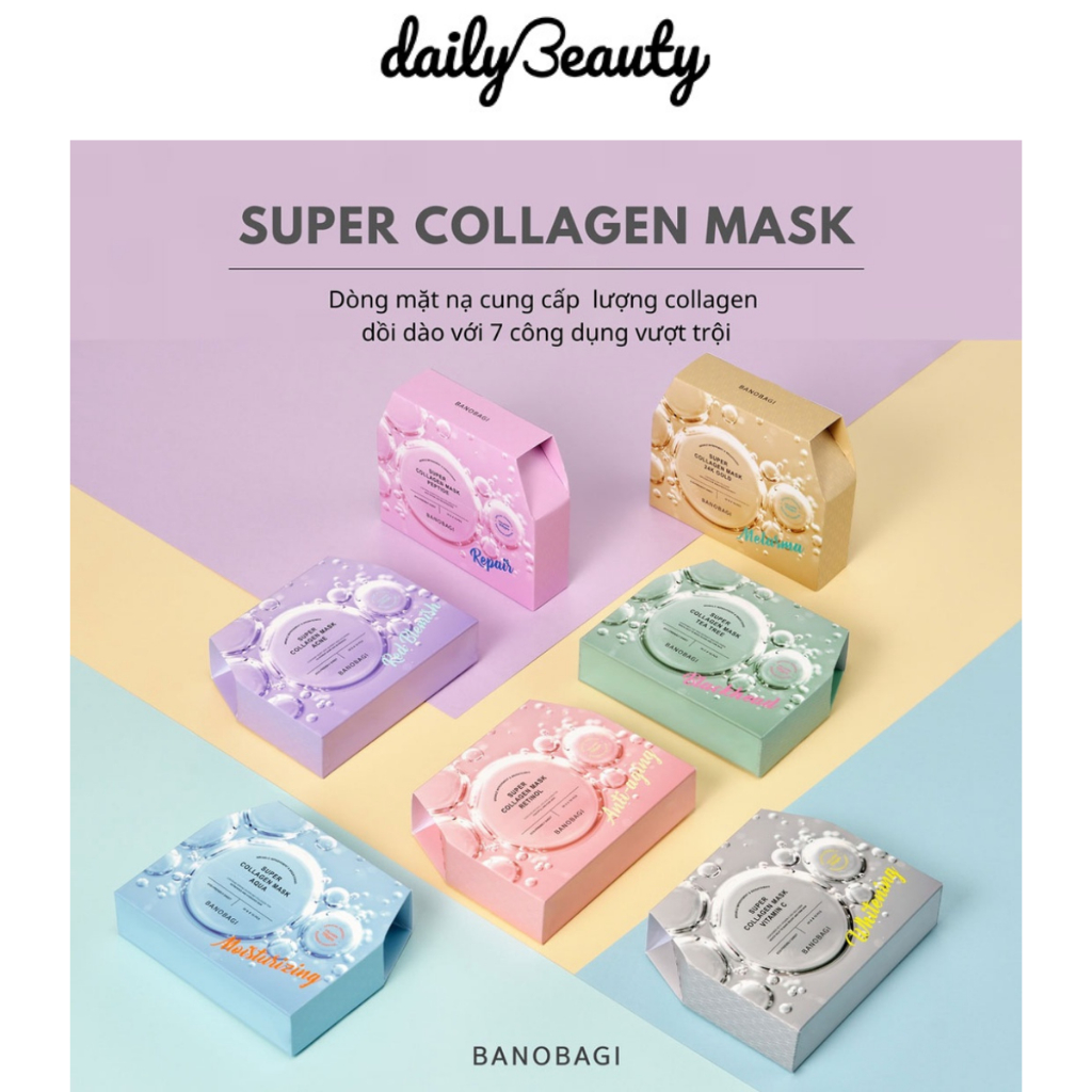 Mặt Nạ cấp ẩm BANOBAGI Super Collagen Mask 30ml dưỡng da cấp ẩm chuyên sâu và hồi phục da Daily Beauty