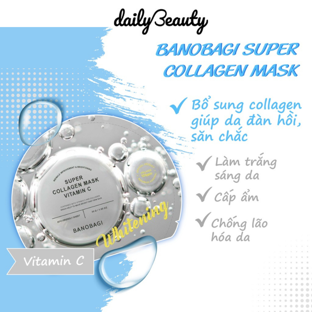 Mặt Nạ cấp ẩm BANOBAGI Super Collagen Mask 30ml dưỡng da cấp ẩm chuyên sâu và hồi phục da Daily Beauty