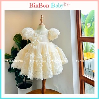 Váy công chúa cho bé BINBON BABY, đầm công chúa hoa sóng cho bé