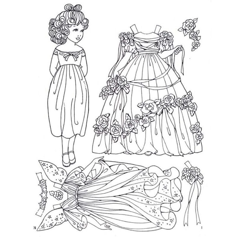 Búp Bê Giấy - Set 40 Tờ Tranh Tô Màu A4 Dành Cho Màu Sáp, Màu Chì - TRANH TÔ MÀU COLOR LAND