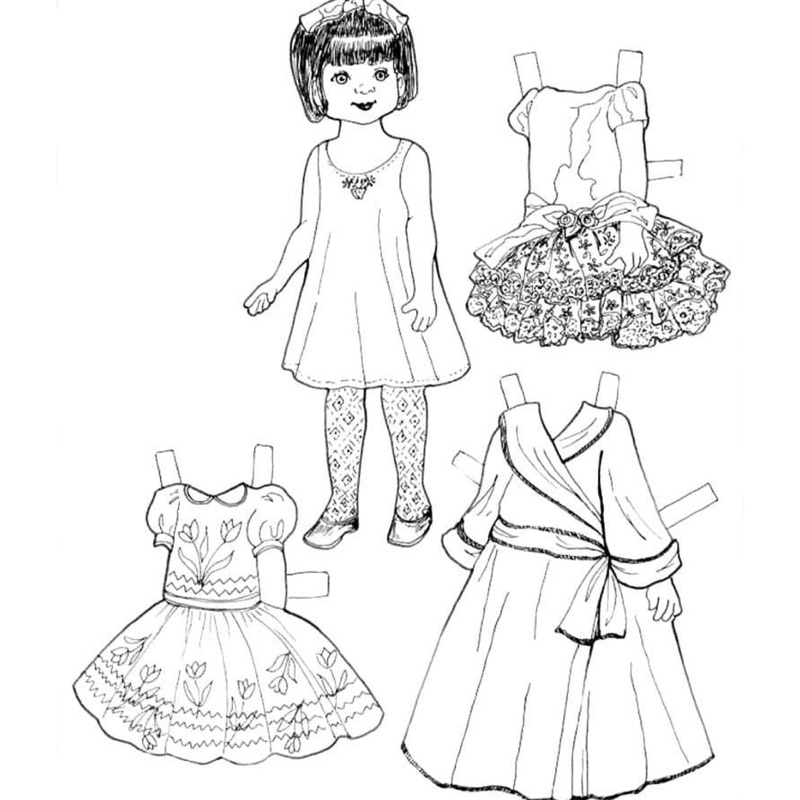 Búp Bê Giấy - Set 40 Tờ Tranh Tô Màu A4 Dành Cho Màu Sáp, Màu Chì - TRANH TÔ MÀU COLOR LAND