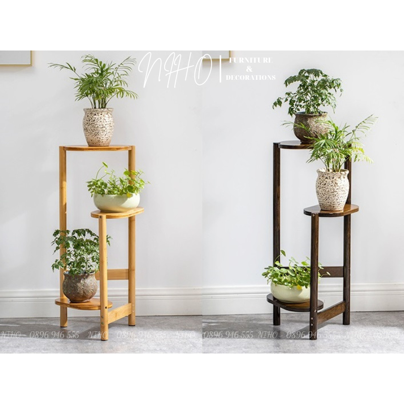 Kệ để cây cảnh trang trí decor bằng gỗ tự nhiên NIHO thiết kế nhỏ gọn 💕FREE SHIP💕