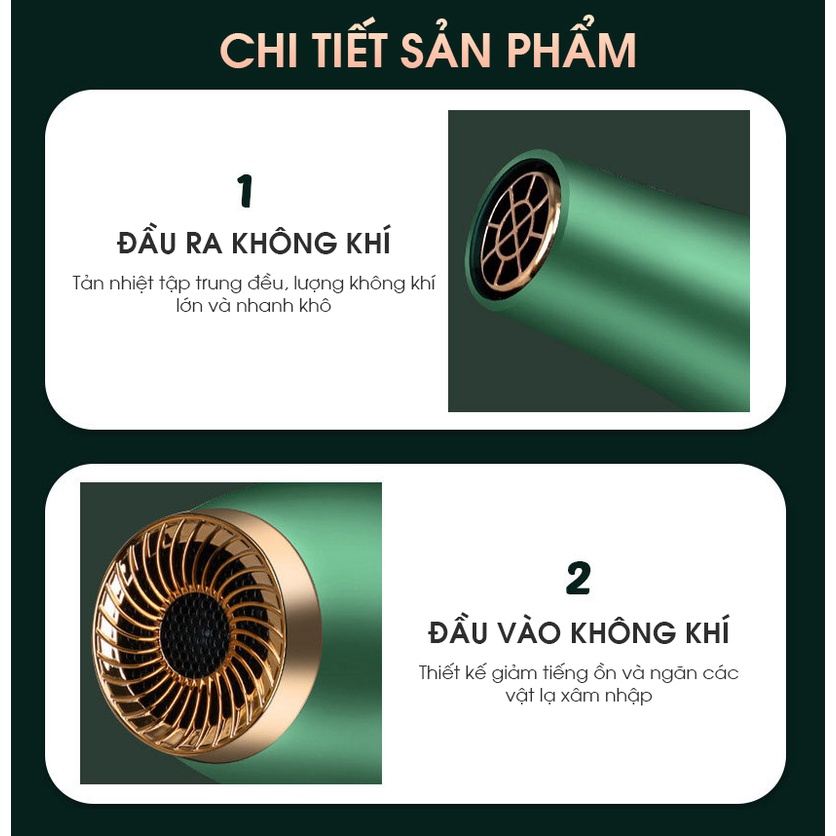 Máy sấy tóc tạo kiểu ENJEOLON 2000w chống ồn công nghệ sấy nano sấy 2 chiều hàng nội địa cao cấp