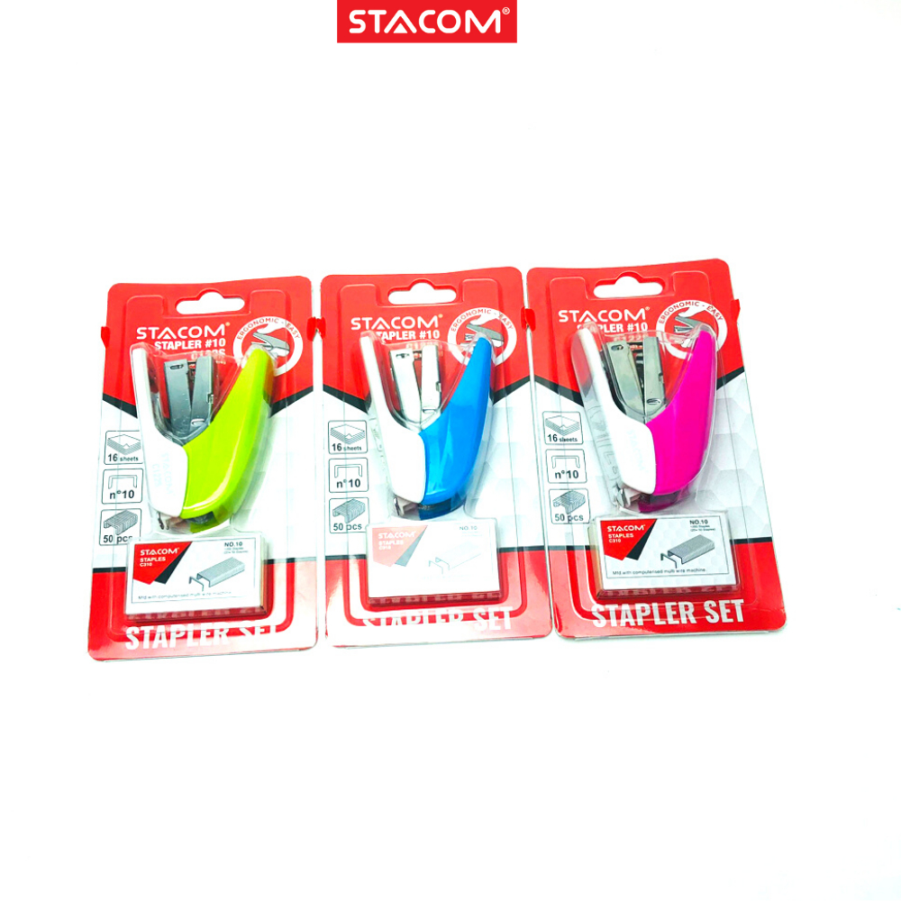 Bấm kim số 10 có trợ lực kèm hộp kim bấm STACOM C122S