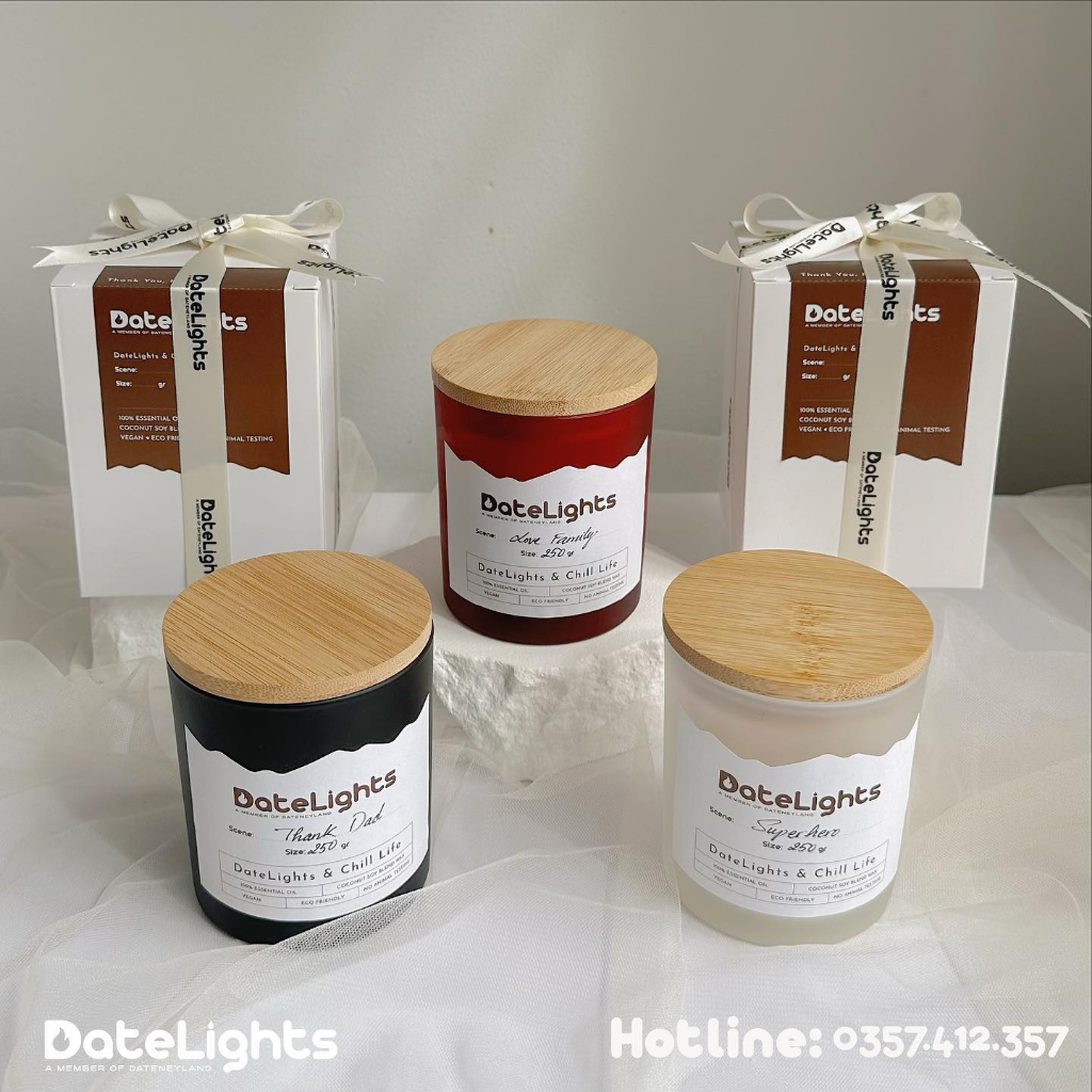 FREESHIP Nến hũ JUST BREATHE - Datelights - DATENEYLAND, tinh dầu thiên nhiên cao cấp không khói tạo mùi hương thư giãn