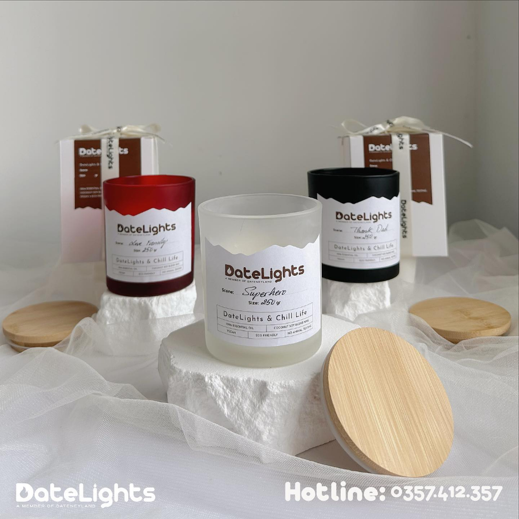 FREESHIP Nến hũ JUST BREATHE - Datelights - DATENEYLAND, tinh dầu thiên nhiên cao cấp không khói tạo mùi hương thư giãn