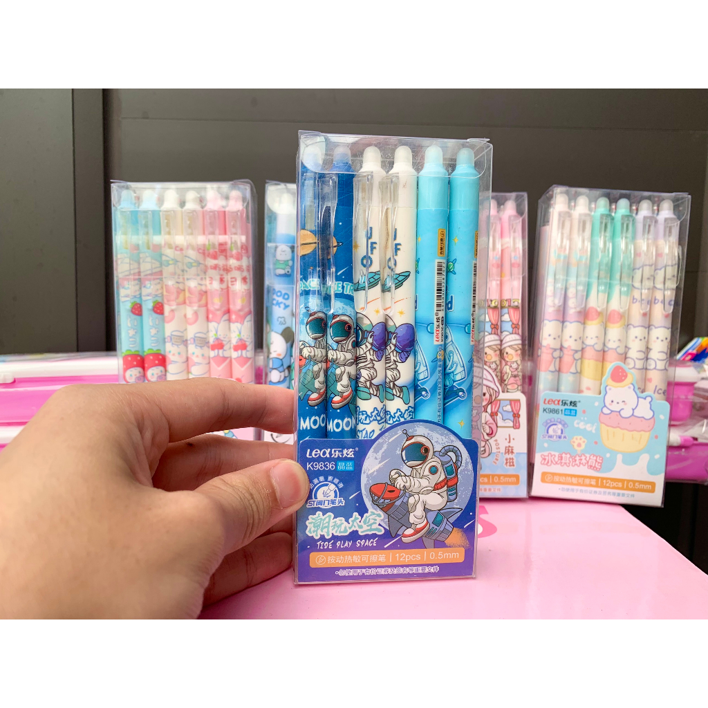 Bút Bi Tẩy Được Mực Gel In Hình Siêu Dễ Thương, Bút Bi Xóa Được Nhiều Màu Sắc