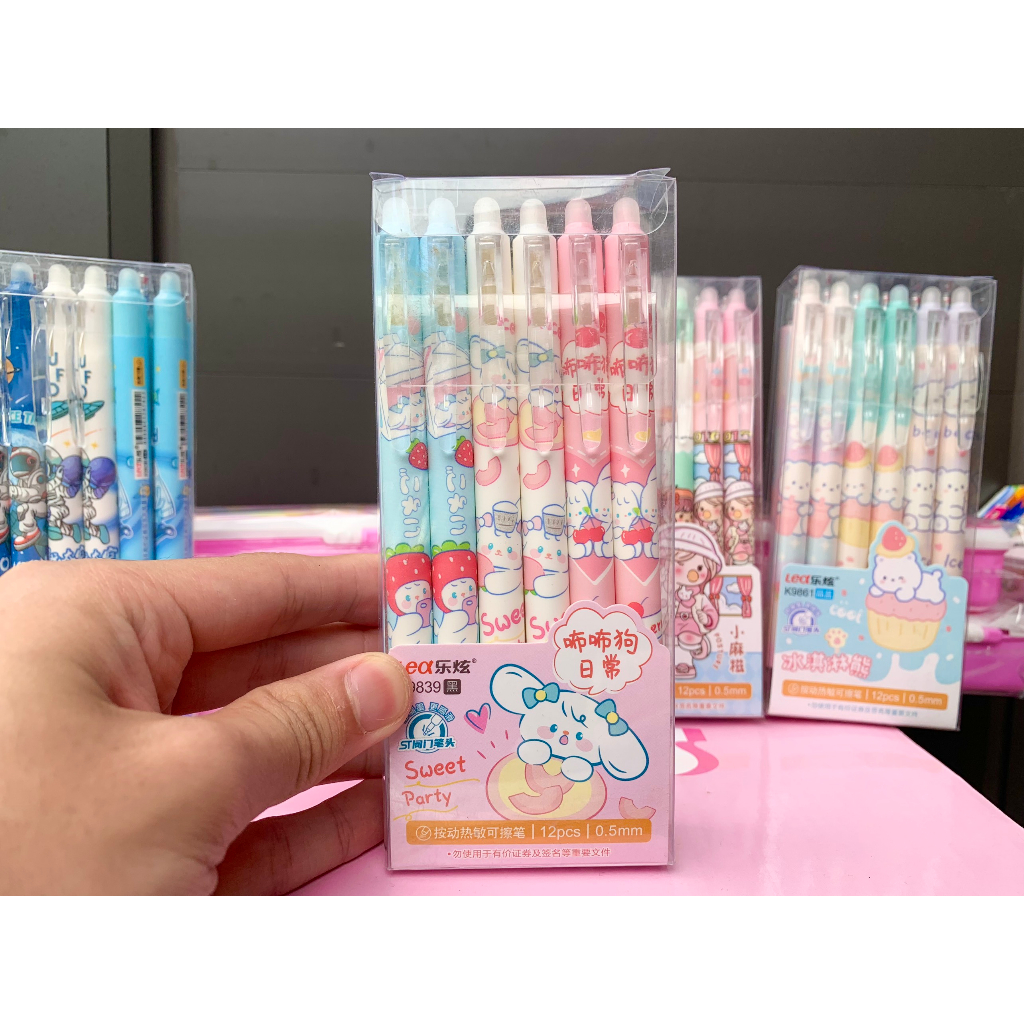 Bút Bi Tẩy Được Mực Gel In Hình Siêu Dễ Thương, Bút Bi Xóa Được Nhiều Màu Sắc