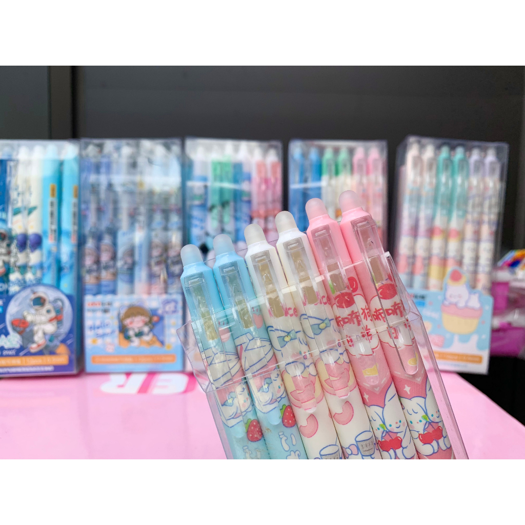 Bút Bi Tẩy Được Mực Gel In Hình Siêu Dễ Thương, Bút Bi Xóa Được Nhiều Màu Sắc