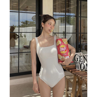 （414-lilybikini) bikini hai mảnh một mảnh khoét lưng xốp trắng