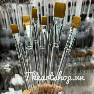 Cọ vẽ đầu dẹt thân trong theartshop