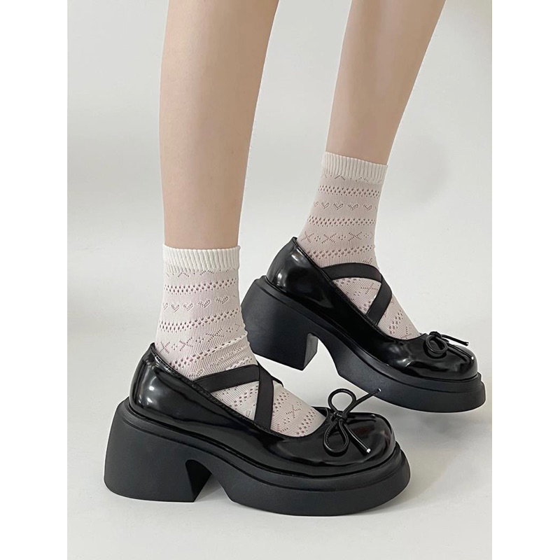 GIÀY BÚP BÊ A43 ĐẾ CAO 7CM MÀU BẠC QUAI CHÉO PHỐI NƠN