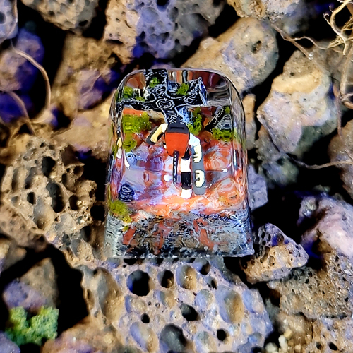 Chainsaw man keycao , nút bàn phím cơ nhân vật chainsaw man , keycap resin , resin keycap