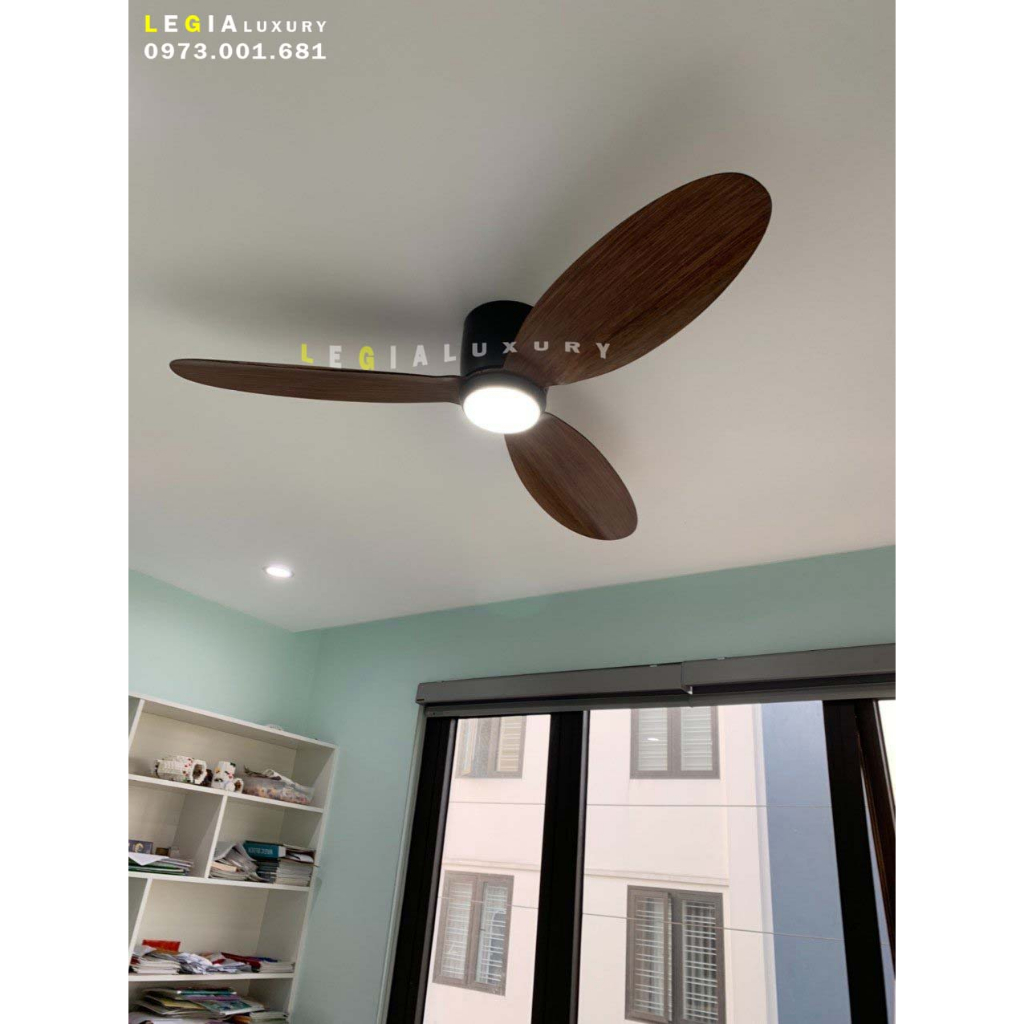 Quạt Trần Chung Cư Cho Trần Thấp LÊ GIA LGFAN728G - Chiều Cao 18cm - Sải Cánh 132cm - Bảo Hành 5 Năm