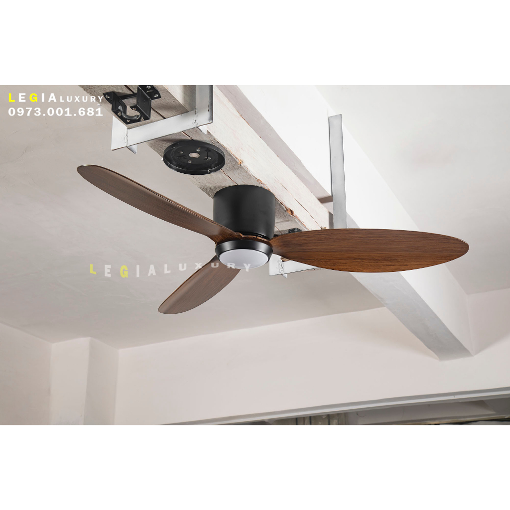 Quạt Trần Chung Cư Cho Trần Thấp LÊ GIA LGFAN728G - Chiều Cao 18cm - Sải Cánh 132cm - Bảo Hành 5 Năm