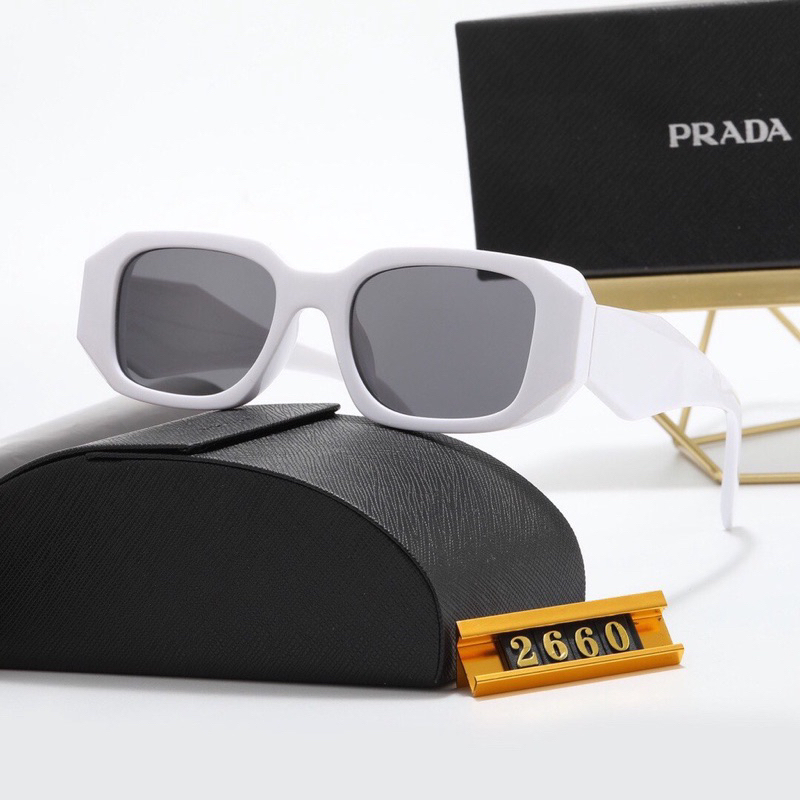 Kính râm nam nữ Prada 2023 dáng vuông cao cấp Fullbox Thiết kế trẻ trung chống UV.Kính mát siêu bền BH 3 tháng