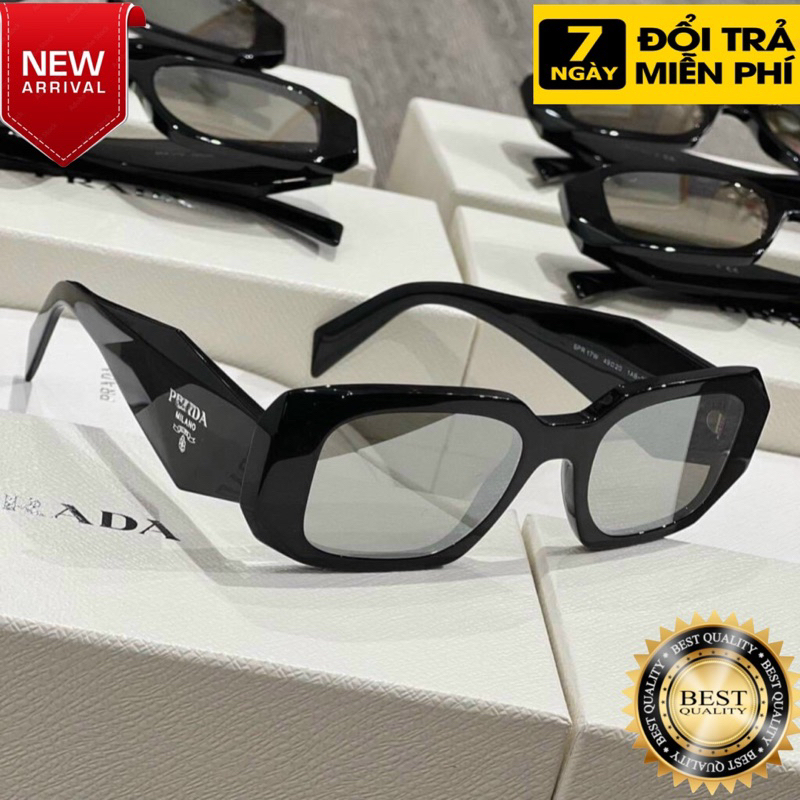 Kính râm nam nữ Prada 2023 dáng vuông cao cấp Fullbox Thiết kế trẻ trung chống UV.Kính mát siêu bền BH 3 tháng
