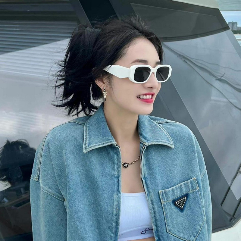 Kính râm nam nữ Prada 2023 dáng vuông cao cấp Fullbox Thiết kế trẻ trung chống UV.Kính mát siêu bền BH 3 tháng