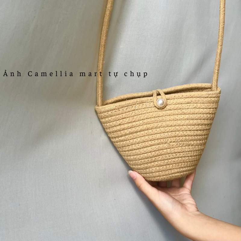 Túi xách cói đeo vai đi du lịch biển nàng thơ siêu xinh