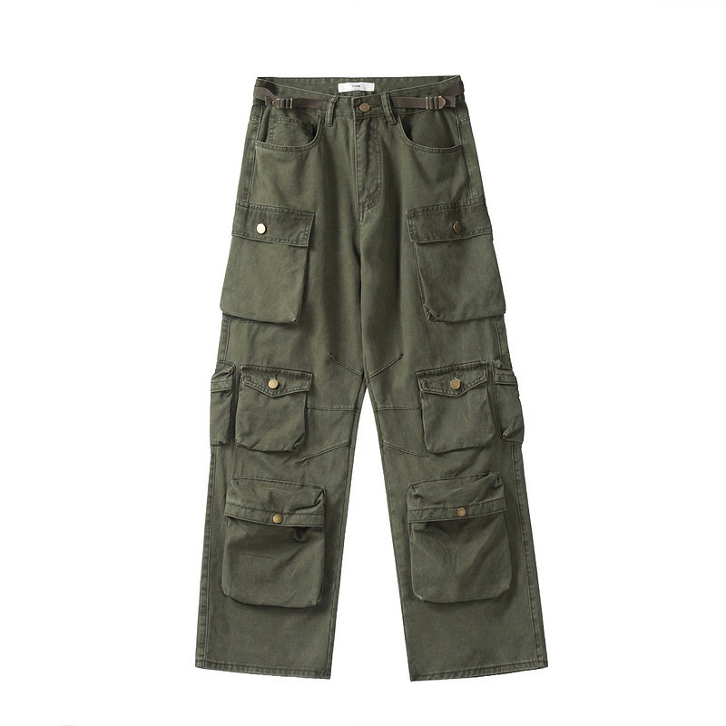 Quần ống rộng unisex nam nữ túi hộp kaki phong cách trẻ trung hợp với nhiều người