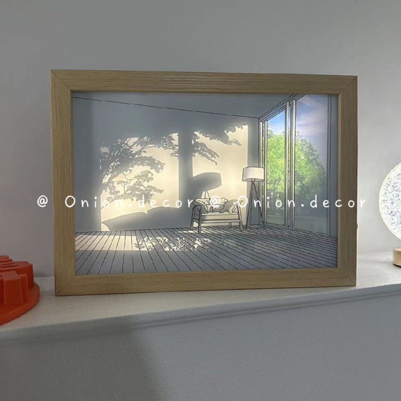 Tranh đèn led gỗ Acrylic decor trang trí phòng ngủ sáng tạo