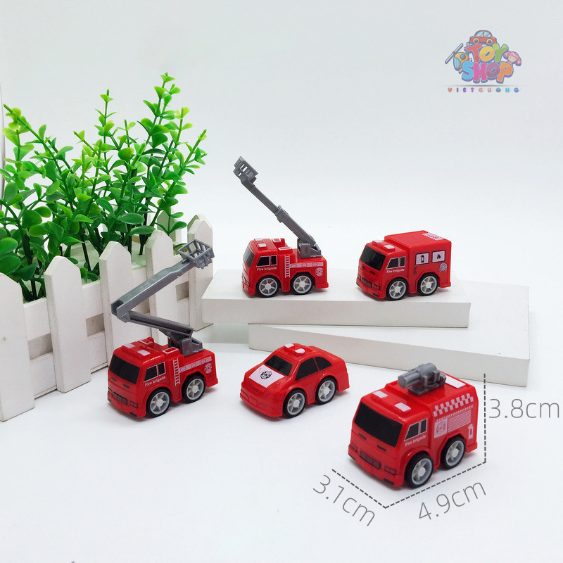 Bộ 5 xe cứu hỏa mini nhỏ xinh