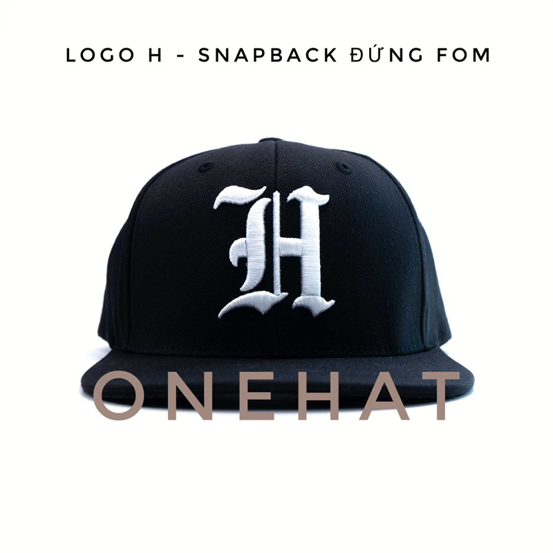 Nón snapback hiphop vành thẳng logo chữ H cách điệu brand One Hat