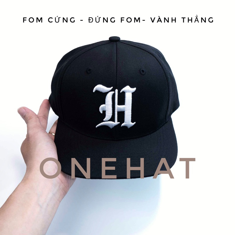 Nón snapback hiphop vành thẳng logo chữ H cách điệu brand One Hat