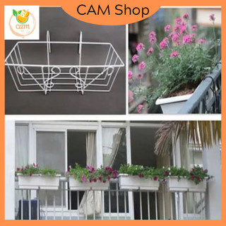 Giỏ sắt treo chậu hoa ban công hình chữ nhật, giá treo hoa ban công sơn tĩnh điện rau hoa cây cảnh loại 1
