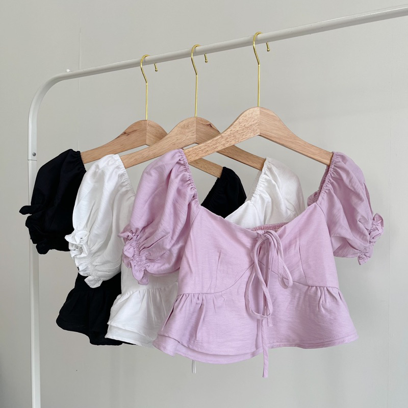 🧸new in - Bohi top 💕 Ảnh thật ÁO CROPTOP THẮT NƠ