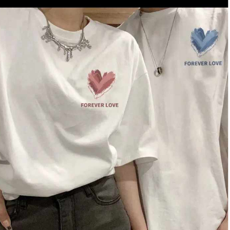 Áo đôi tình yêu , áo đôi nam nữ - áo local brand cặp couple tay lửng form rộng có đủ size