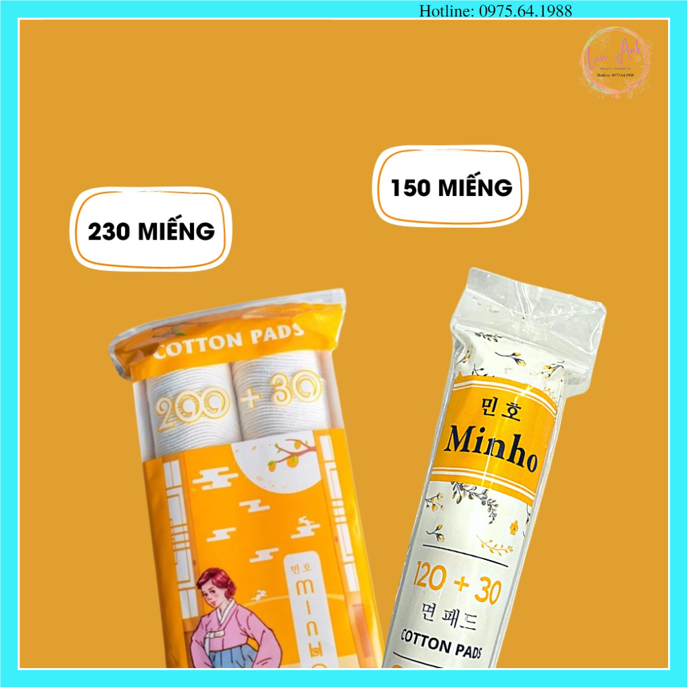 Bông Tẩy Trang Minho Cotton Pads Siêu Mềm Mịn An Toàn Cho Da Nhạy Cảm