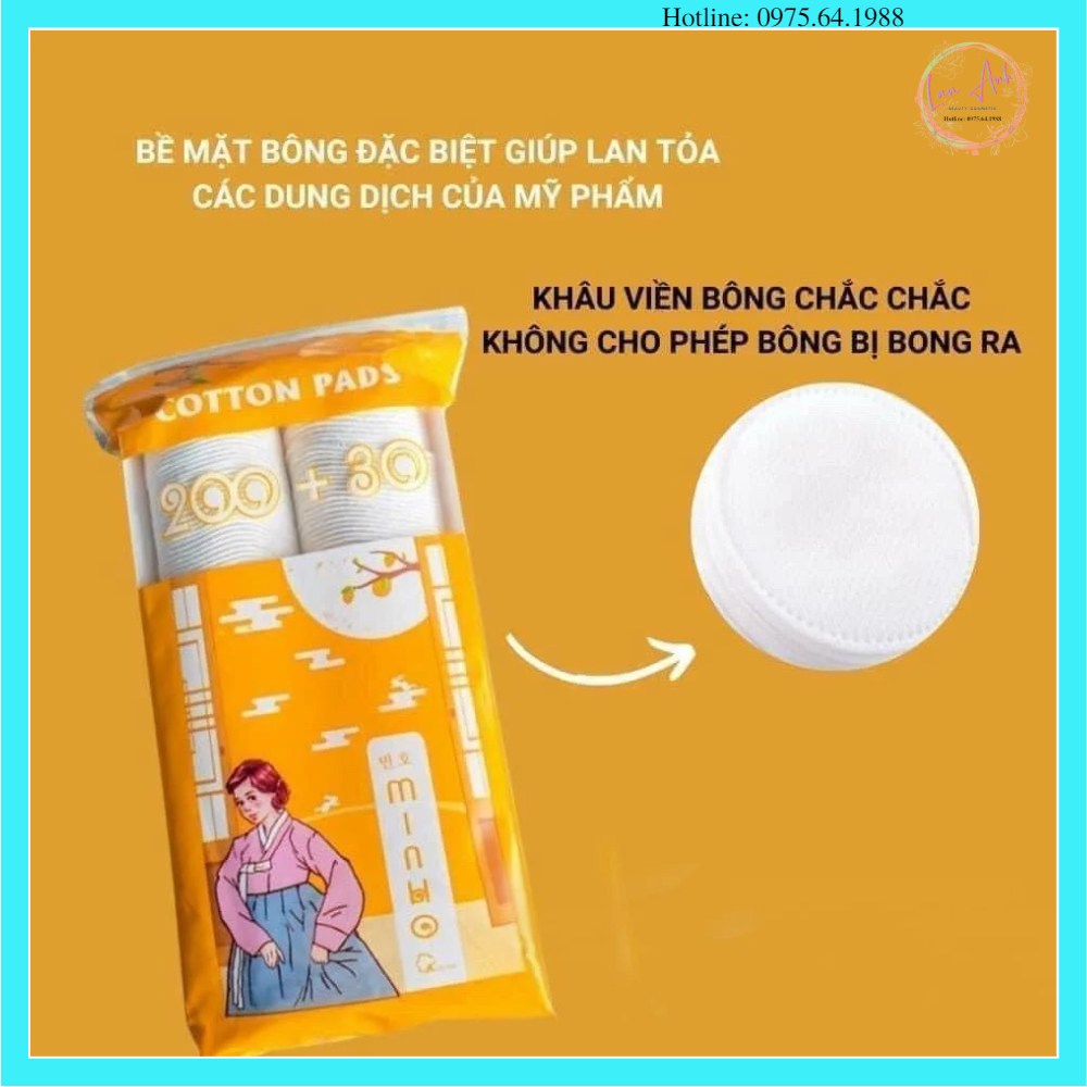 Bông Tẩy Trang Minho Cotton Pads Siêu Mềm Mịn An Toàn Cho Da Nhạy Cảm
