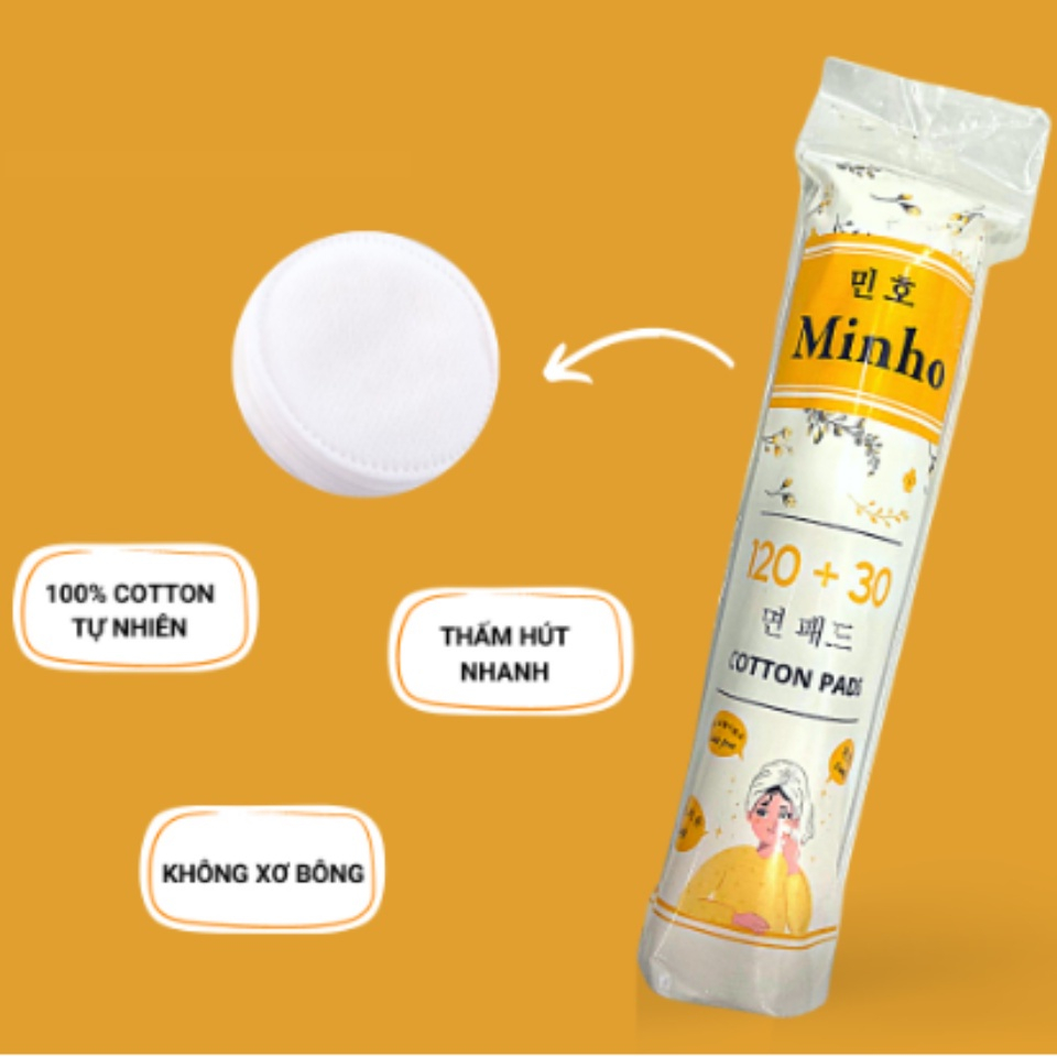 Bông Tẩy Trang Minho Cotton Pads Siêu Mềm Mịn An Toàn Cho Da Nhạy Cảm