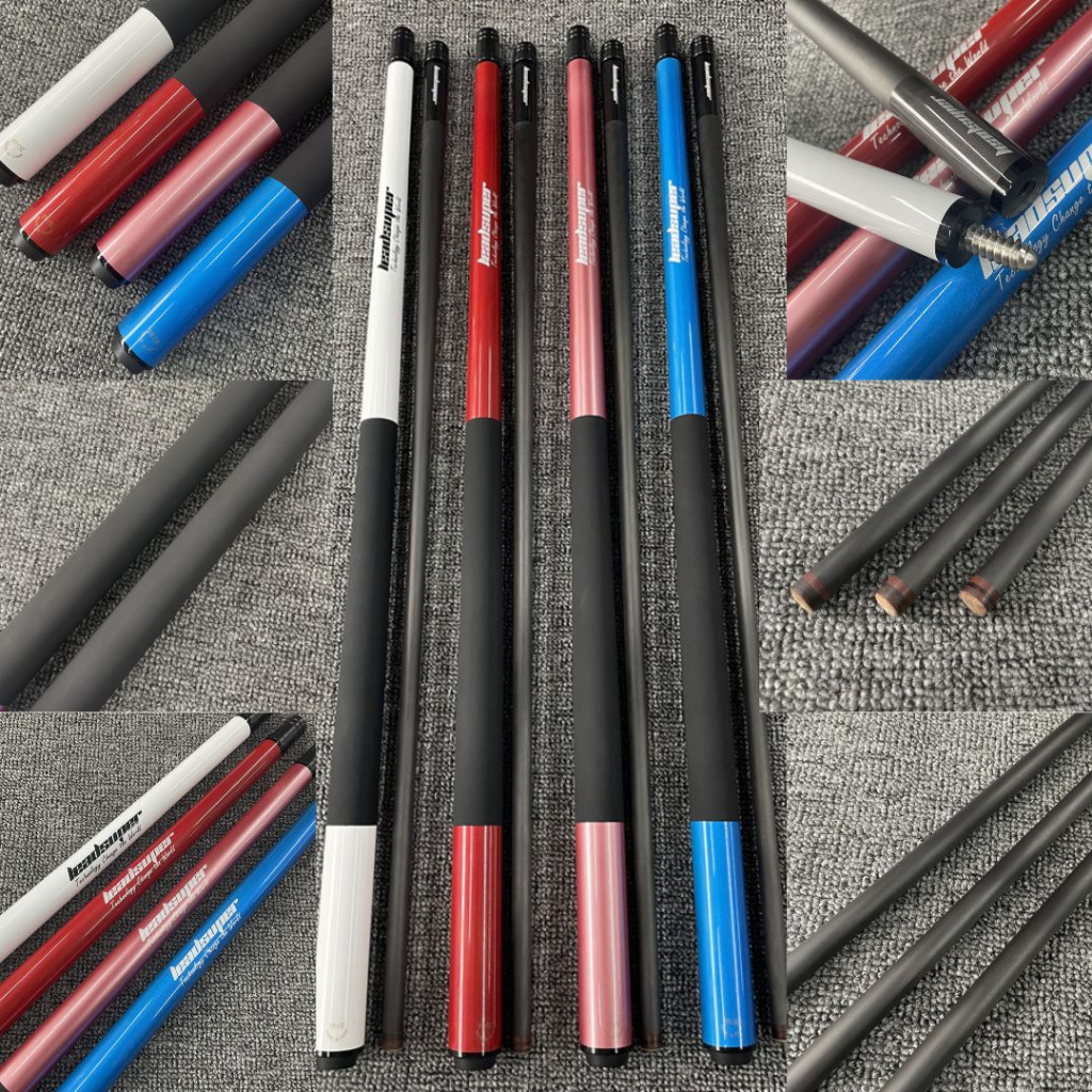 Cơ bida Leadsuper ngọn carbon cao cấp, đường cơ mềm mại, siêu bền, dùng lâu dai.