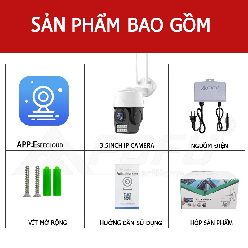 Camera wifi IP ngoài trời chuẩn 4.0mpx siêu nét APP ESEELOUD
