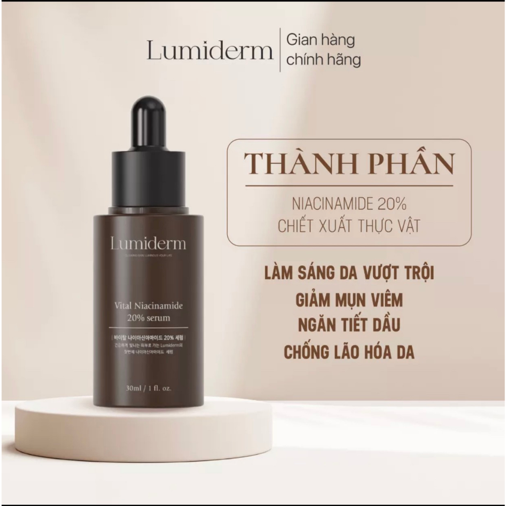 "SERUM DƯỠNG TRẮNG  NIACINAMIDE B3 20% LUMIDERM"