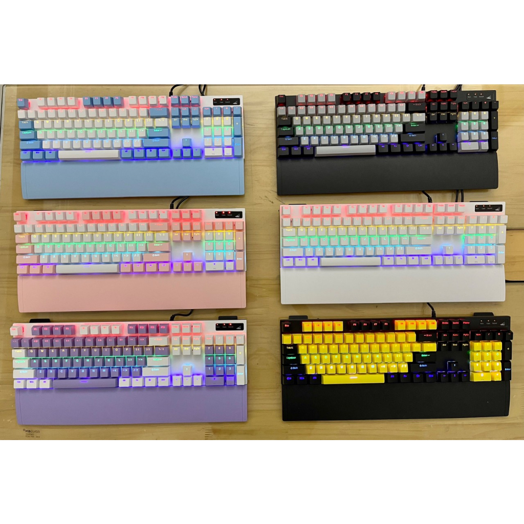 Bàn Phím Cơ Gaming Spartan / TC 3218 / Led Rainbow / Kê Tay Tháo Rời / Aoyeah