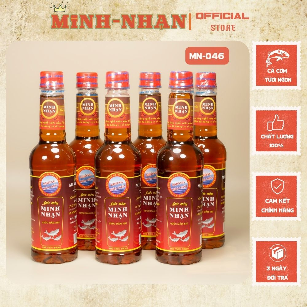Nước mắm nhỉ thùng 6 chai nguyên chất ngon ủ chượp truyền thống Minh Nhạn Bình Định độ đạm 30