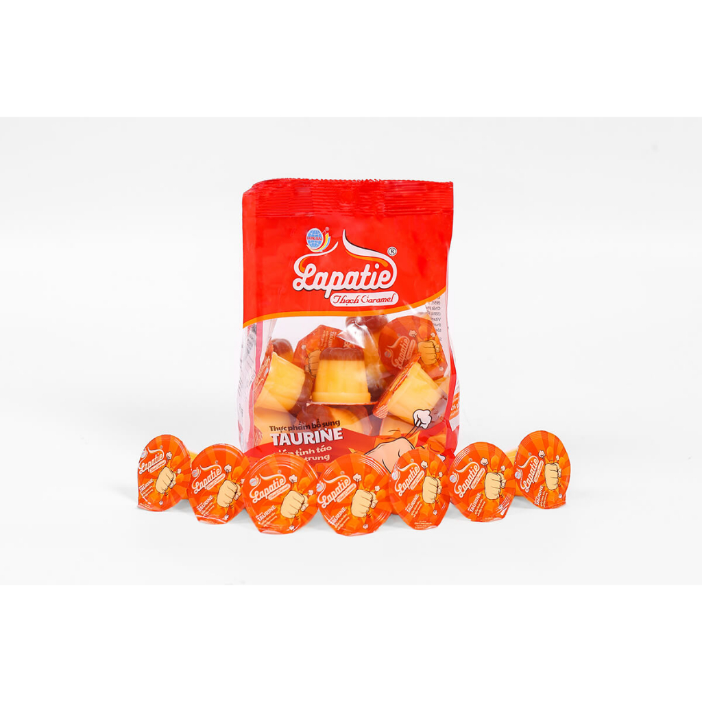 THẠCH CARAMEL LAPATIE BỔ SUNG TAURINE - TÚI 476 G