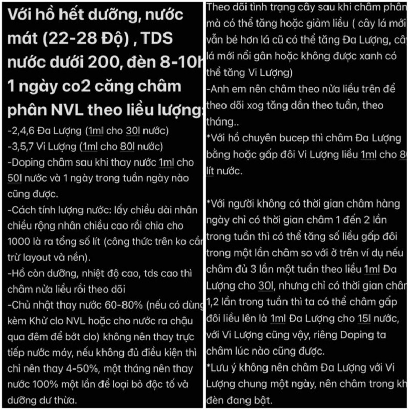 Combo phân nước NVL Đa + Vi lương 300ml + Doping 150ml